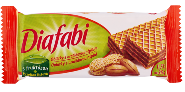 DIAFABI oblátka s arašidovou  náplňou 35g - Klas