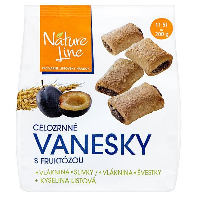 Nature Line Vanesky celozrnné sušienky s fruktózou 200 g - Klas