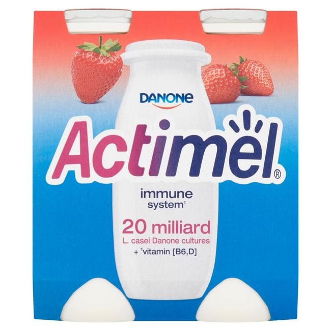 Danone Actimel jogurtový nápoj jahoda 4x100 g - Klas