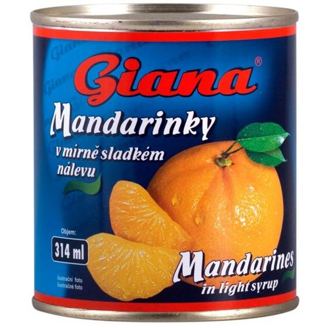 Giana Kompót mandarinky v sladkom náleve 312 g - Klas