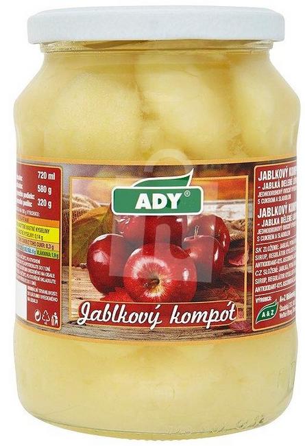 Ady jablkový kompót delený 580 g /PP 320 g/ - Klas
