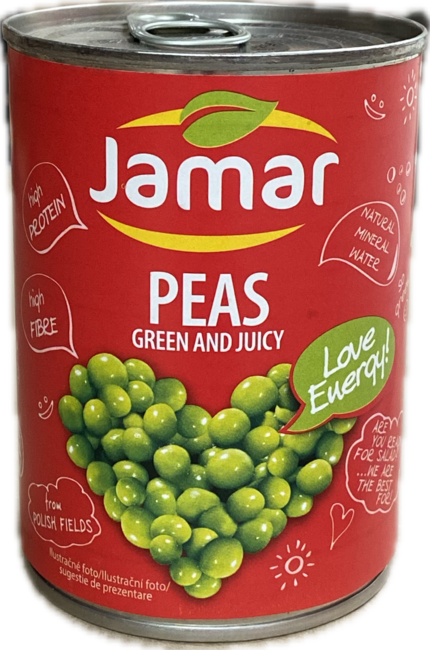 JAMAR Zelený hrášok v slanom náleve 400 g - Klas
