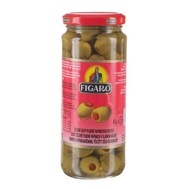 Figaro Zelené olivy plnené paprikou 340 g - Klas