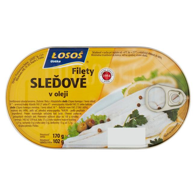 Łosoś Ustka Filety sleďové v oleji 170 g - Klas