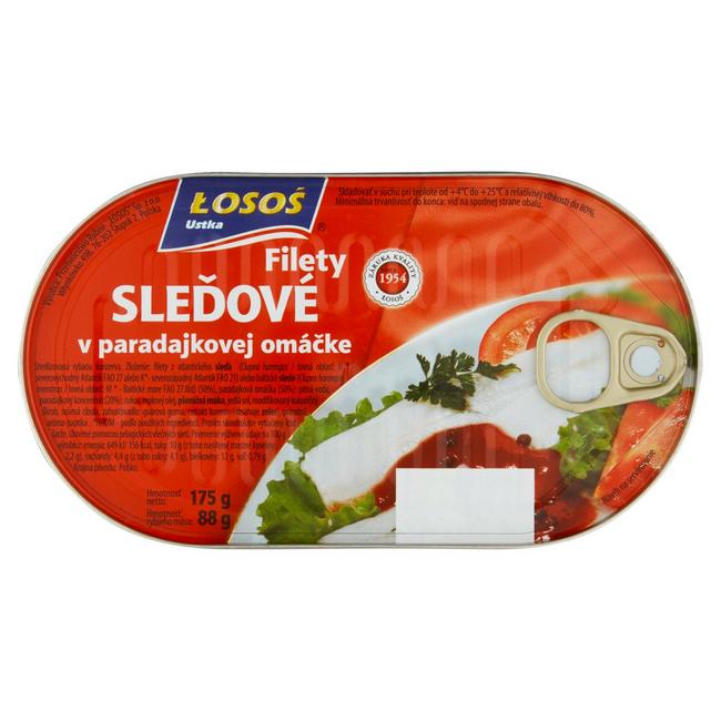 Łosoś Ustka Filety sleďové v paradajkovej omáčke 175 g - Klas