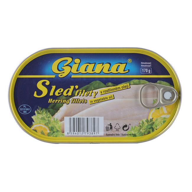 GIANA Filety zo Sleďa v Rastlinnom Oleji 170 g - Klas