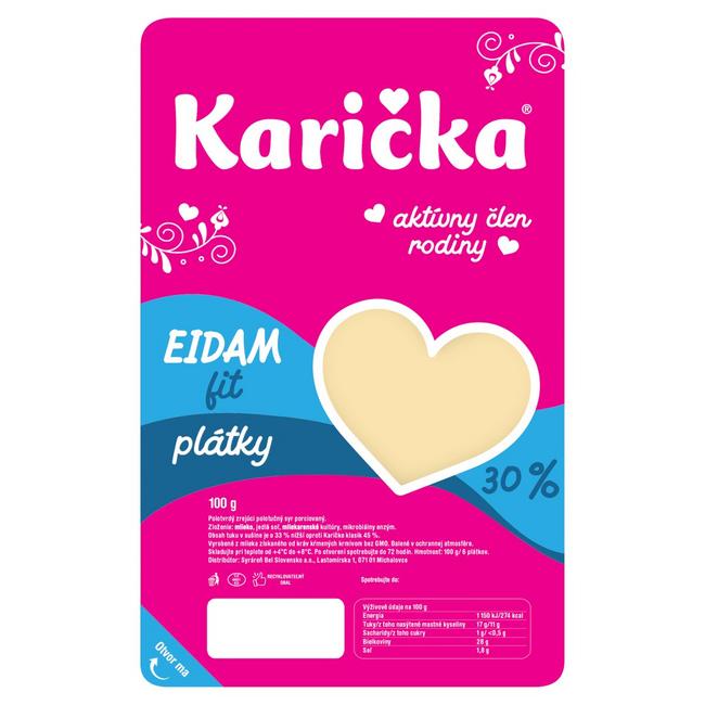 Karička Syr Fit Eidam Plátky 30% 100 g - Klas