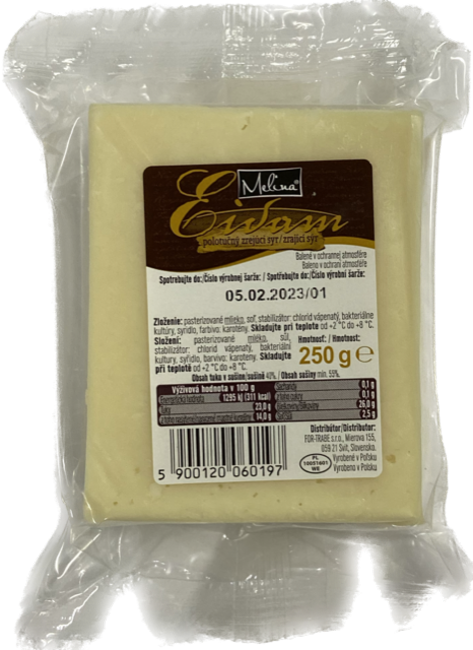 Melina syr eidam blok 250 g - Klas