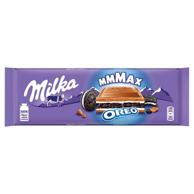 Milka Mmmax Oreo kakaová sušienka v mliečnej čokoláde z alpského mlieka 300 g - Klas