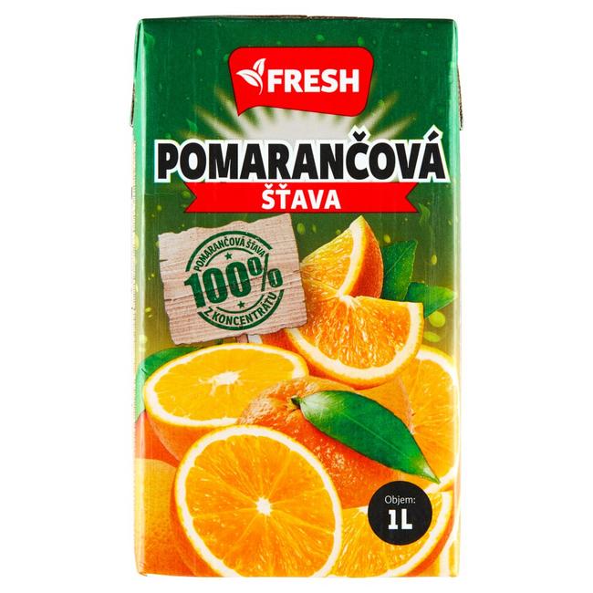FRESH Pomarančová šťava 100%  1 l - Klas