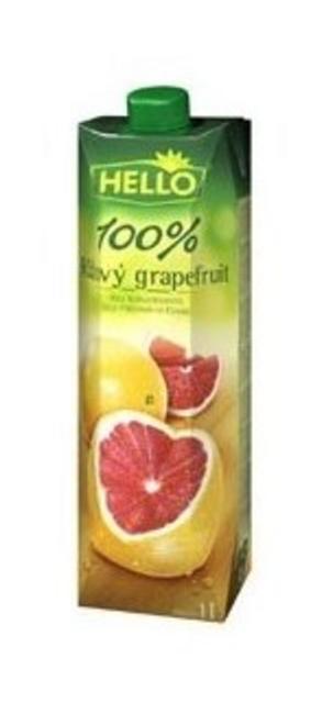 Hello džús 100% ružový grepfruit 1l - Klas