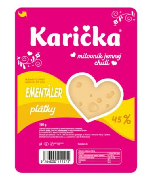 Karička syr ementáler plátky 100 g - Klas
