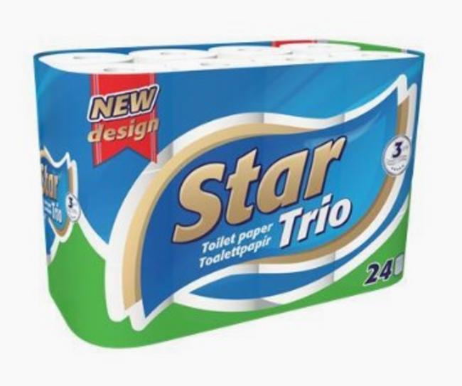 Star Trio Toaletný papier 3 vrstvový 24 ks - Klas