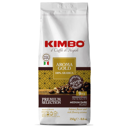 Kimbo Aroma Gold 100% zrnková Arabica 250g - Klas