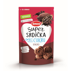 Emco Super srdiečka kakao sušienky bez pridaného cukru 140 g - Klas