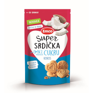 Emco Super srdiečka kokos sušienky bez pridaného cukru 140 g - Klas