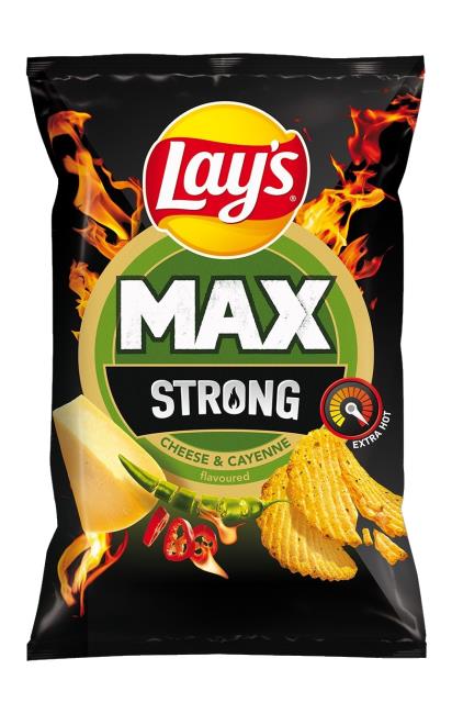 Lay´s Zemiakové Lupienky Max Strong s príchuťou Cheese & Cayenne 120 g                - Klas