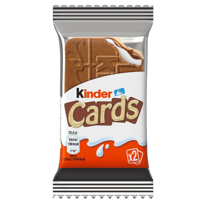 Kinder Cards sušienka plnená krémovou náplňou s mliekom a kakaom 25,6 g - Klas