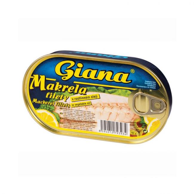 GIANA makrelové filety v slnečnicovom oleji 170g - Klas