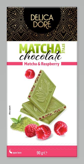 Delice Dore Matcha biela čokoláda s malinami  90g - Klas