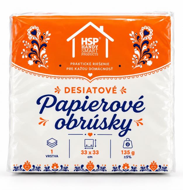 HSP Handy smart desiatové papierové obrúsky 33*33 135g - Klas