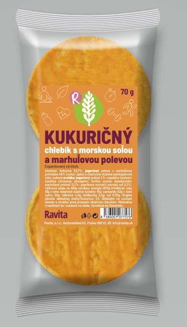 Ravita Chlebík kukuričný s mrahuľovou polevou 70 g - Klas